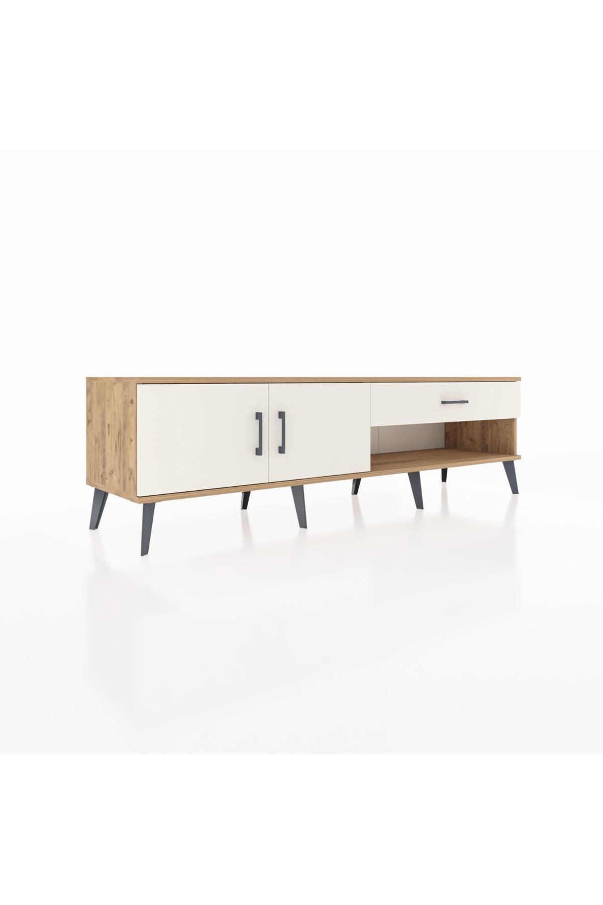 Hyperion TV Ünitesi Tek Raflı Tek Çekmeceli 2 Kapaklı 176x44x51 Çam-Aytaşı/Aytaşı