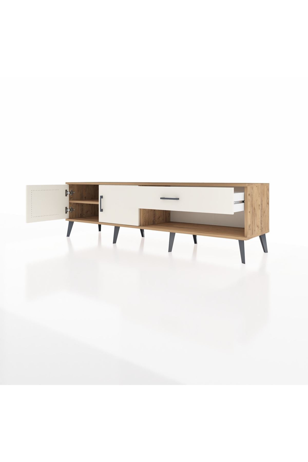 Hyperion TV Ünitesi Tek Raflı Tek Çekmeceli 2 Kapaklı 176x44x51 Çam-Aytaşı/Aytaşı