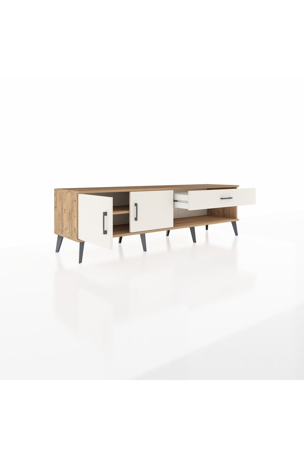 Hyperion TV Ünitesi Tek Raflı Tek Çekmeceli 2 Kapaklı 176x44x51 Çam-Aytaşı/Aytaşı