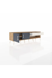 Hyperion TV Ünitesi Tek Raflı Tek Çekmeceli 2 Kapaklı 176x44x51 Çam-Antrasit/Aytaşı