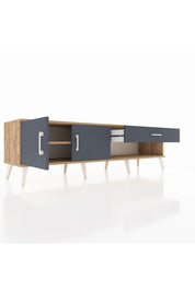 Hyperion TV Ünitesi Tek Raflı Tek Çekmeceli 2 Kapaklı 176x44x51 Çam-Antrasit/Antrasit