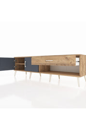 Hyperion TV Ünitesi Tek Raflı Tek Çekmeceli 2 Kapaklı 176x44x51 Çam-Antrasit/Çam