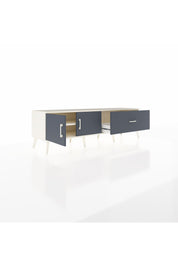 Hyperion TV Ünitesi Tek Raflı Tek Çekmeceli 2 Kapaklı 176x44x51 Aytaşı-Antrasit/Antrasit