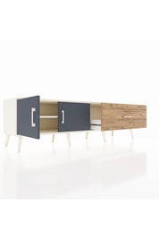 Hyperion TV Ünitesi Tek Raflı Tek Çekmeceli 2 Kapaklı 176x44x51 Aytaşı-Antrasit/Çam