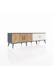 Hyperion TV Ünitesi Tek Raflı Tek Çekmeceli 2 Kapaklı 176x44x51 Antrasit-Çam/Aytaşı