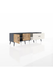 Hyperion TV Ünitesi Tek Raflı Tek Çekmeceli 2 Kapaklı 176x44x51 Antrasit-Çam/Aytaşı