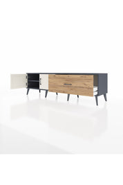 Hyperion TV Ünitesi Tek Raflı Tek Çekmeceli 2 Kapaklı 176x44x51 Antrasit-Aytaşı/Çam