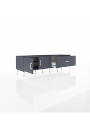 Hyperion TV Ünitesi Tek Raflı Tek Çekmeceli 2 Kapaklı 176x44x51 Antrasit-Antrasit/Antrasit