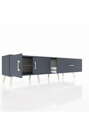 Hyperion TV Ünitesi Tek Raflı Tek Çekmeceli 2 Kapaklı 176x44x51 Antrasit-Antrasit/Antrasit