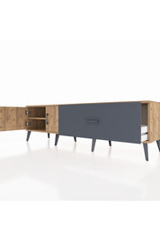 Hyperion TV Ünitesi Tek Raflı Tek Çekmeceli 2 Kapaklı 176x44x51 Çam-Çam/Antrasit