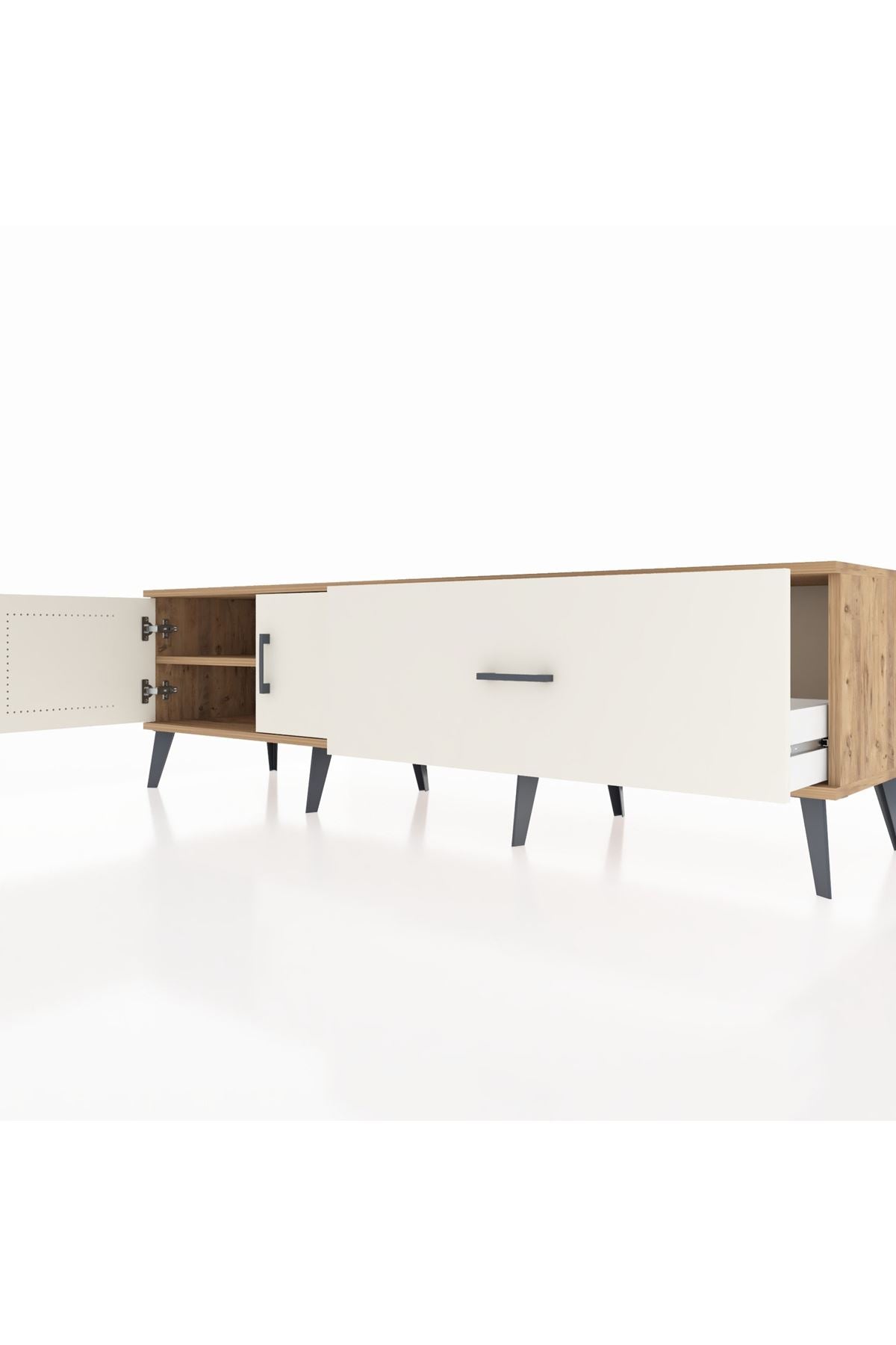 Hyperion TV Ünitesi Tek Raflı Tek Çekmeceli 2 Kapaklı 176x44x51 Çam-Aytaşı/Aytaşı