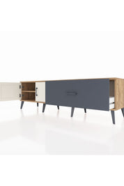 Hyperion TV Ünitesi Tek Raflı Tek Çekmeceli 2 Kapaklı 176x44x51 Çam-Aytaşı/Antrasit