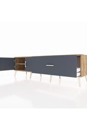 Hyperion TV Ünitesi Tek Raflı Tek Çekmeceli 2 Kapaklı 176x44x51 Çam-Antrasit/Antrasit