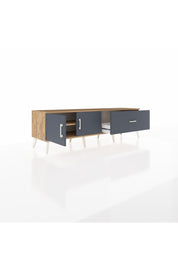 Hyperion TV Ünitesi Tek Raflı Tek Çekmeceli 2 Kapaklı 176x44x51 Çam-Antrasit/Antrasit