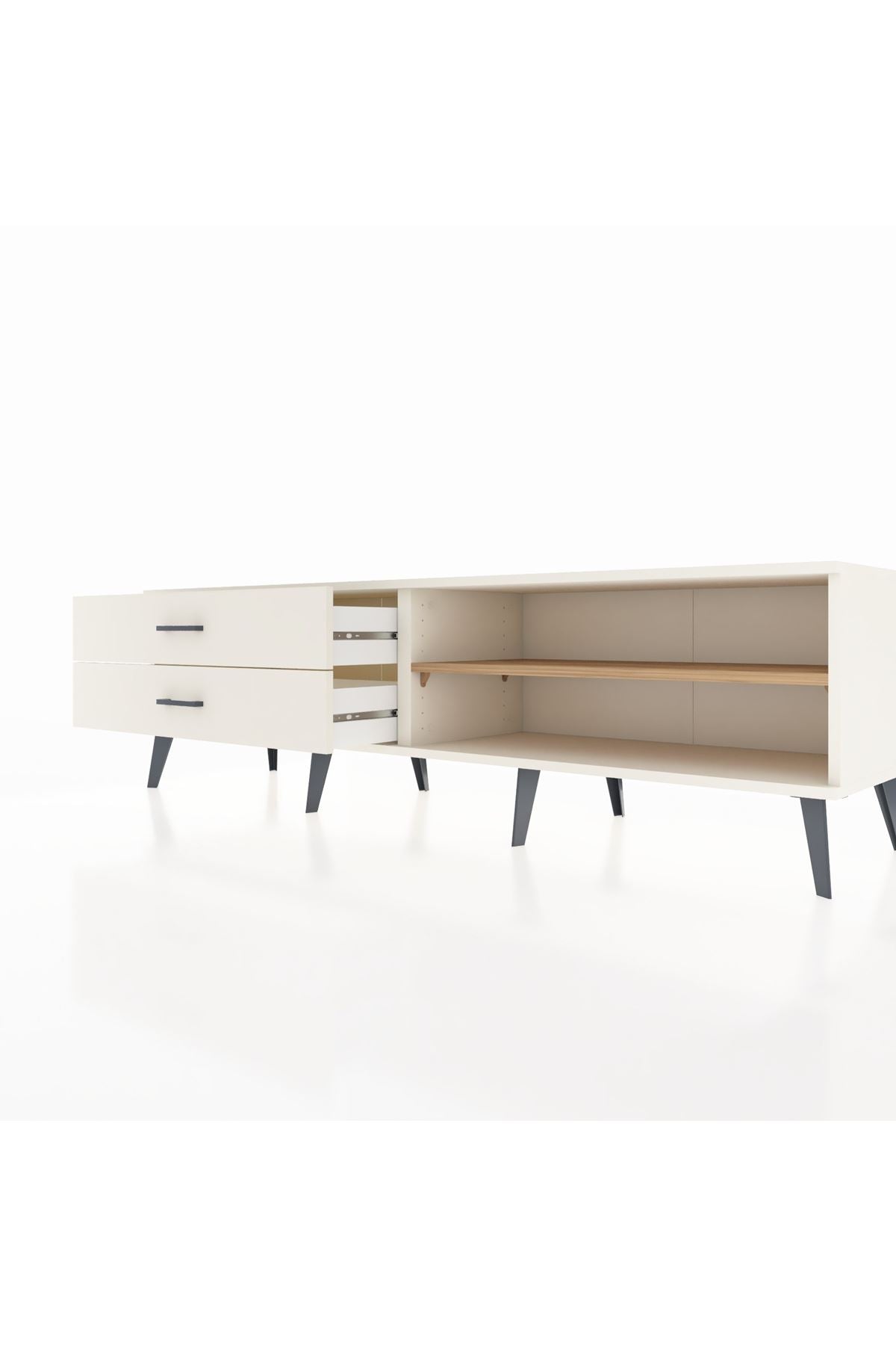 Hyperion TV Ünitesi Tek Raflı 2 Çekmeceli  176x44x51 Aytaşı-Çam/Aytaşı