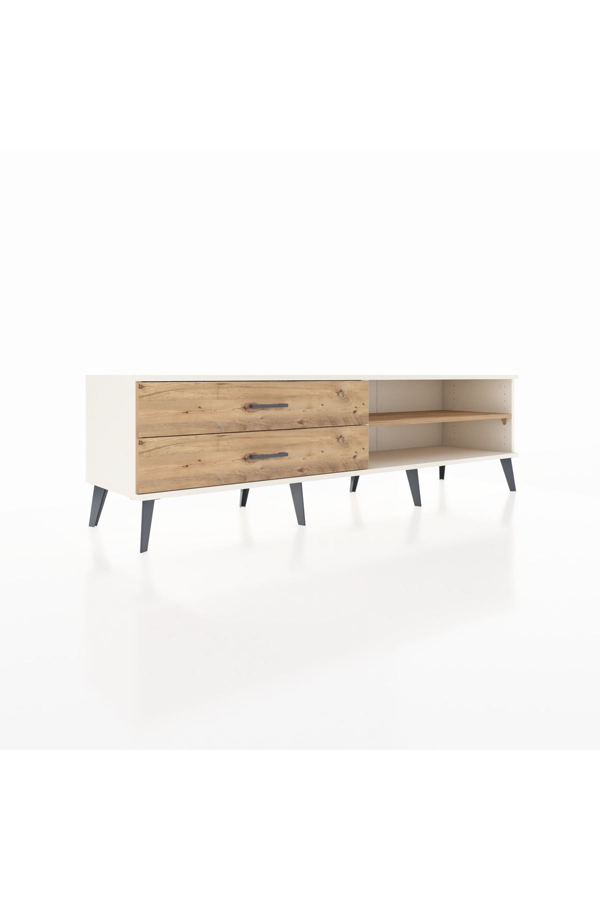 Hyperion TV Ünitesi Tek Raflı 2 Çekmeceli  176x44x51 Aytaşı-Çam/Çam