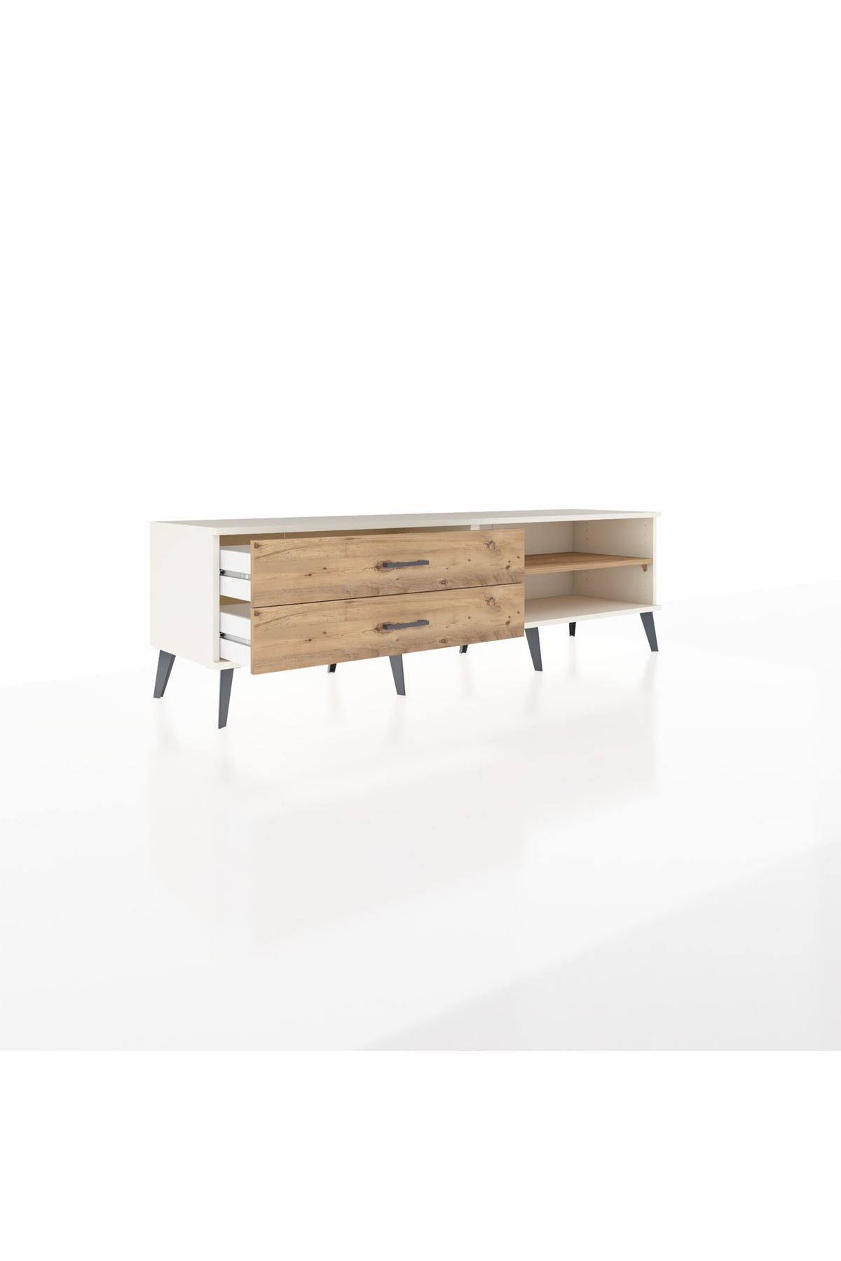 Hyperion TV Ünitesi Tek Raflı 2 Çekmeceli  176x44x51 Aytaşı-Çam/Çam