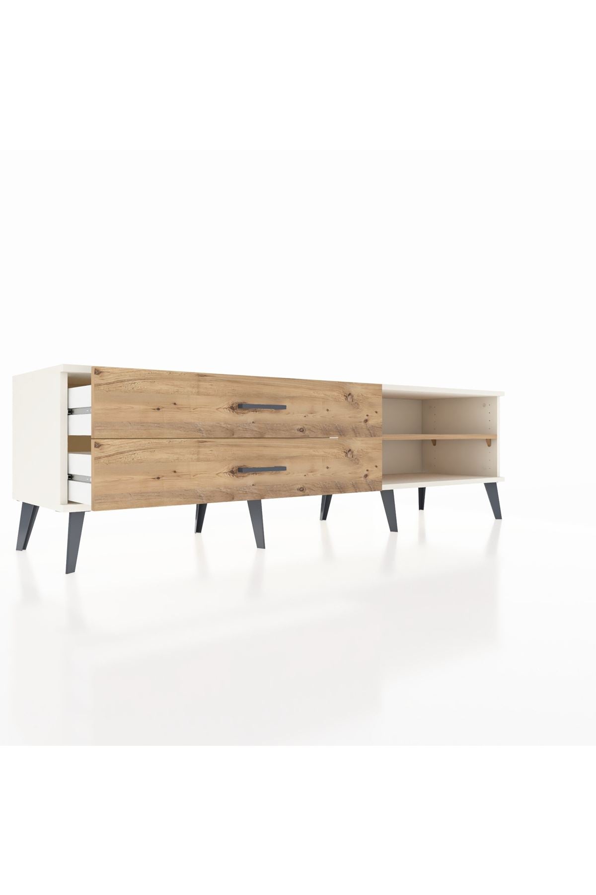 Hyperion TV Ünitesi Tek Raflı 2 Çekmeceli  176x44x51 Aytaşı-Çam/Çam