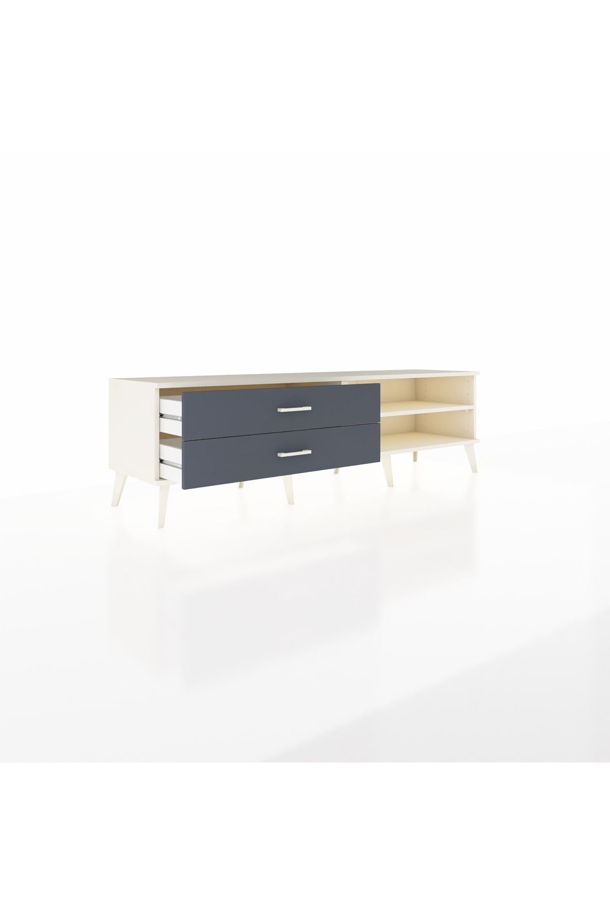 Hyperion TV Ünitesi Tek Raflı 2 Çekmeceli  176x44x51 Aytaşı-Aytaşı/Antrasit