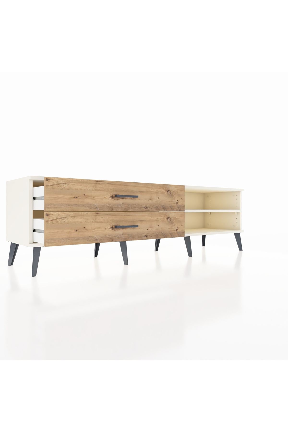 Hyperion TV Ünitesi Tek Raflı 2 Çekmeceli  176x44x51 Aytaşı-Aytaşı/Çam