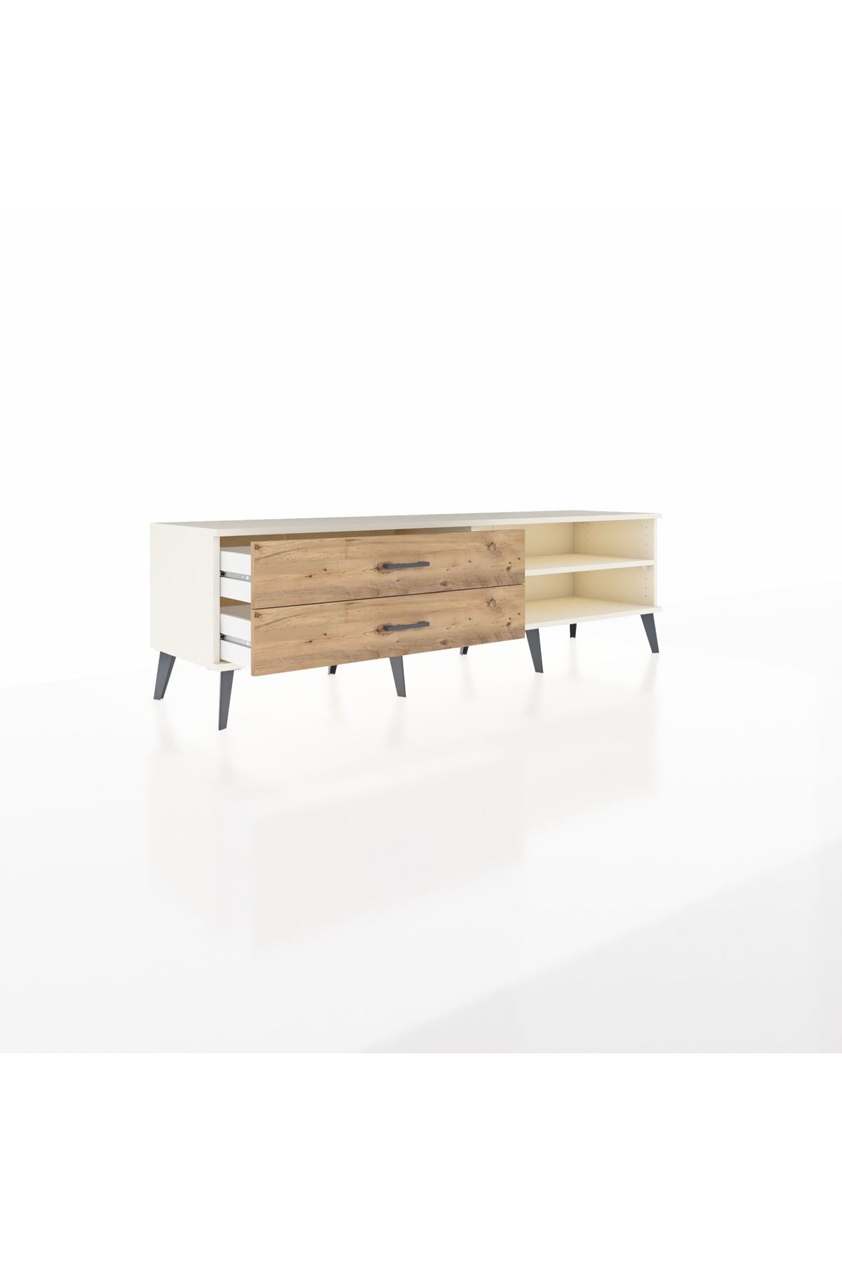 Hyperion TV Ünitesi Tek Raflı 2 Çekmeceli  176x44x51 Aytaşı-Aytaşı/Çam