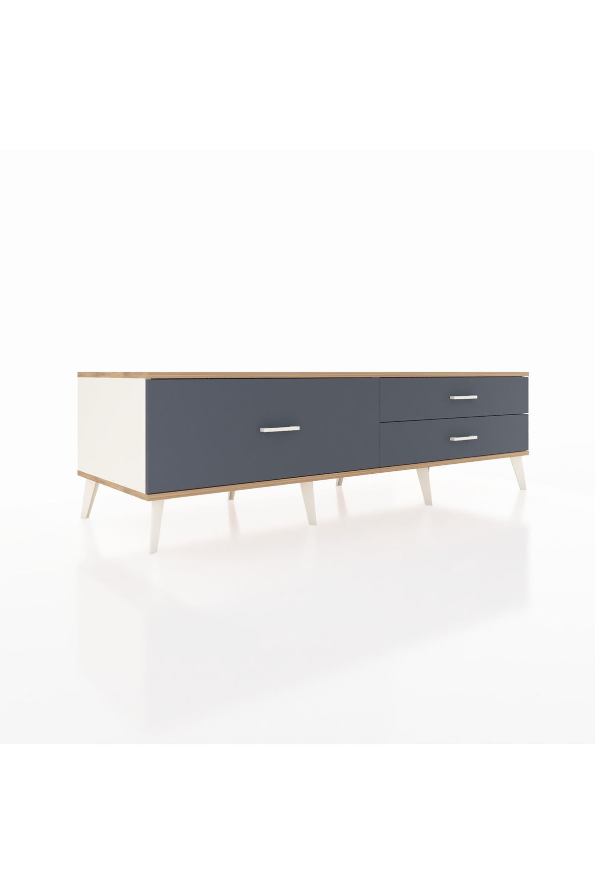 Kronos TV Ünitesi 3 Çekmeceli  176x59x51 Aytaşı-Çam/Antrasit