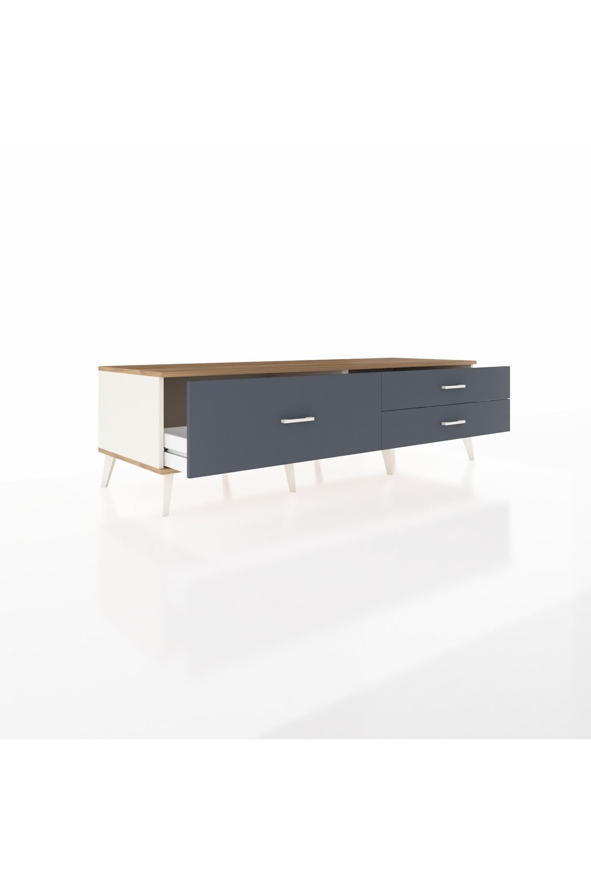 Kronos TV Ünitesi 3 Çekmeceli  176x59x51 Aytaşı-Çam/Antrasit