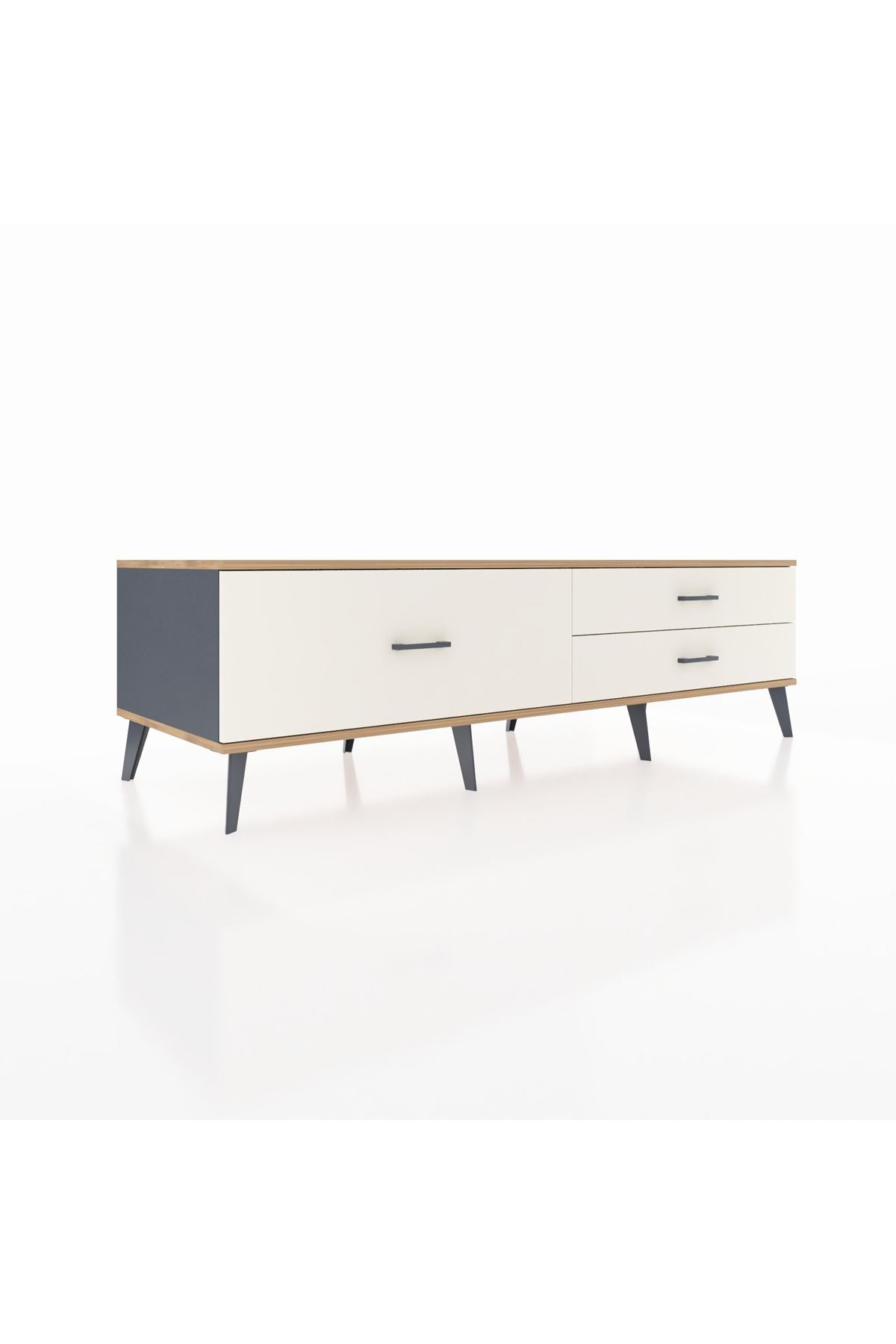 Kronos TV Ünitesi 3 Çekmeceli  176x59x51 Antrasit-Çam/Aytaşı