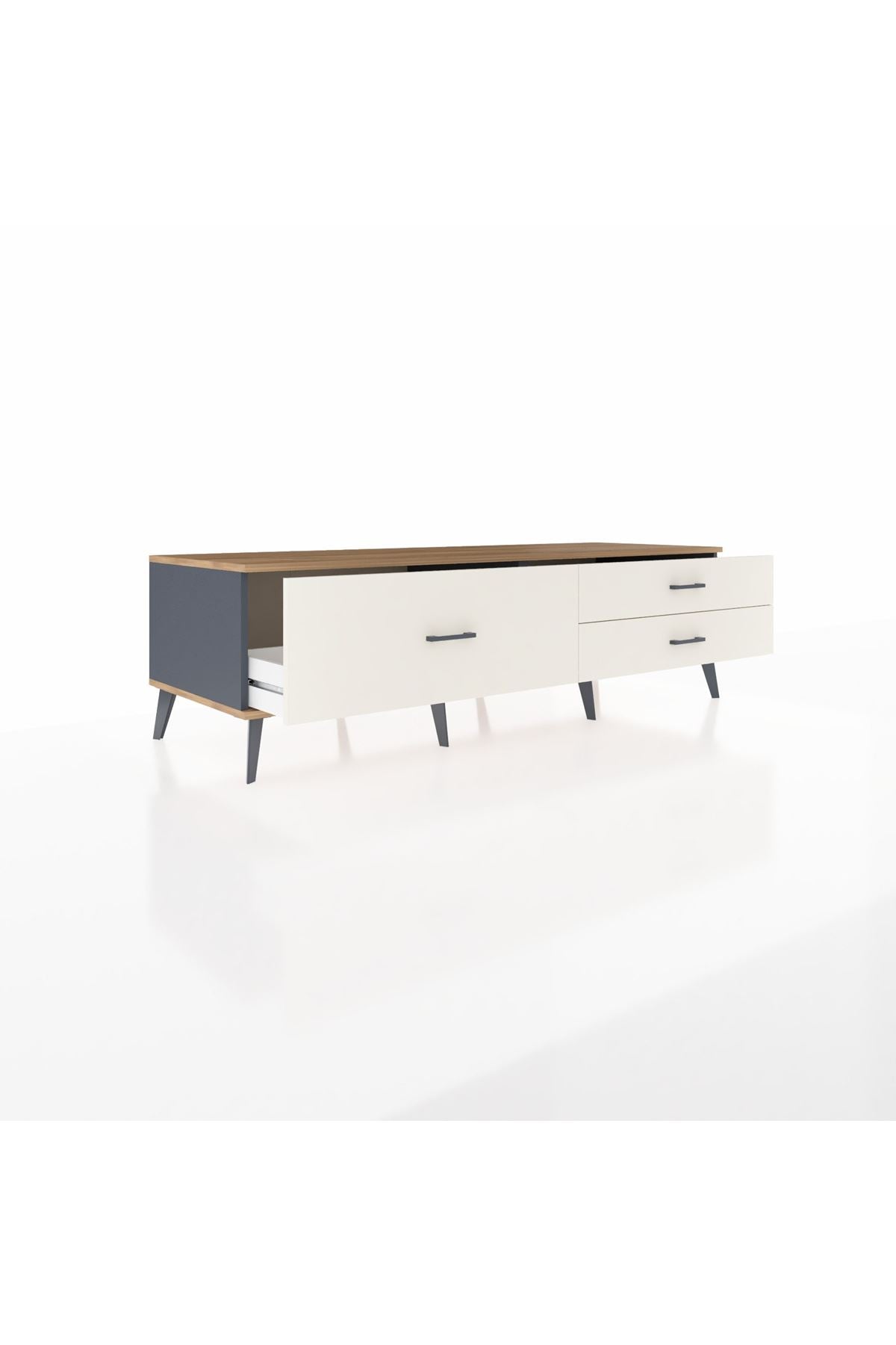 Kronos TV Ünitesi 3 Çekmeceli  176x59x51 Antrasit-Çam/Aytaşı