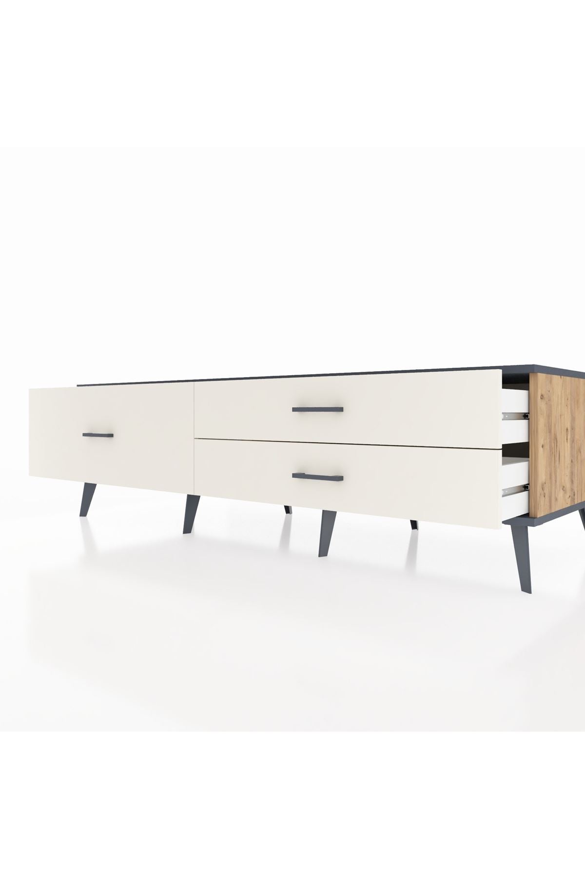 Kronos TV Ünitesi 3 Çekmeceli  176x59x51 Çam-Antrasit/Aytaşı