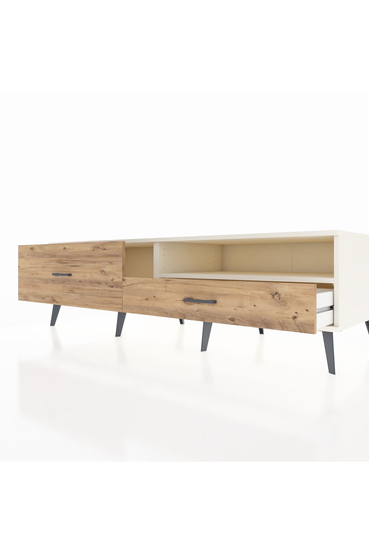 Kronos TV Ünitesi Tek Raflı 2 Çekmeceli  176x59x51 Aytaşı-Aytaşı/Çam