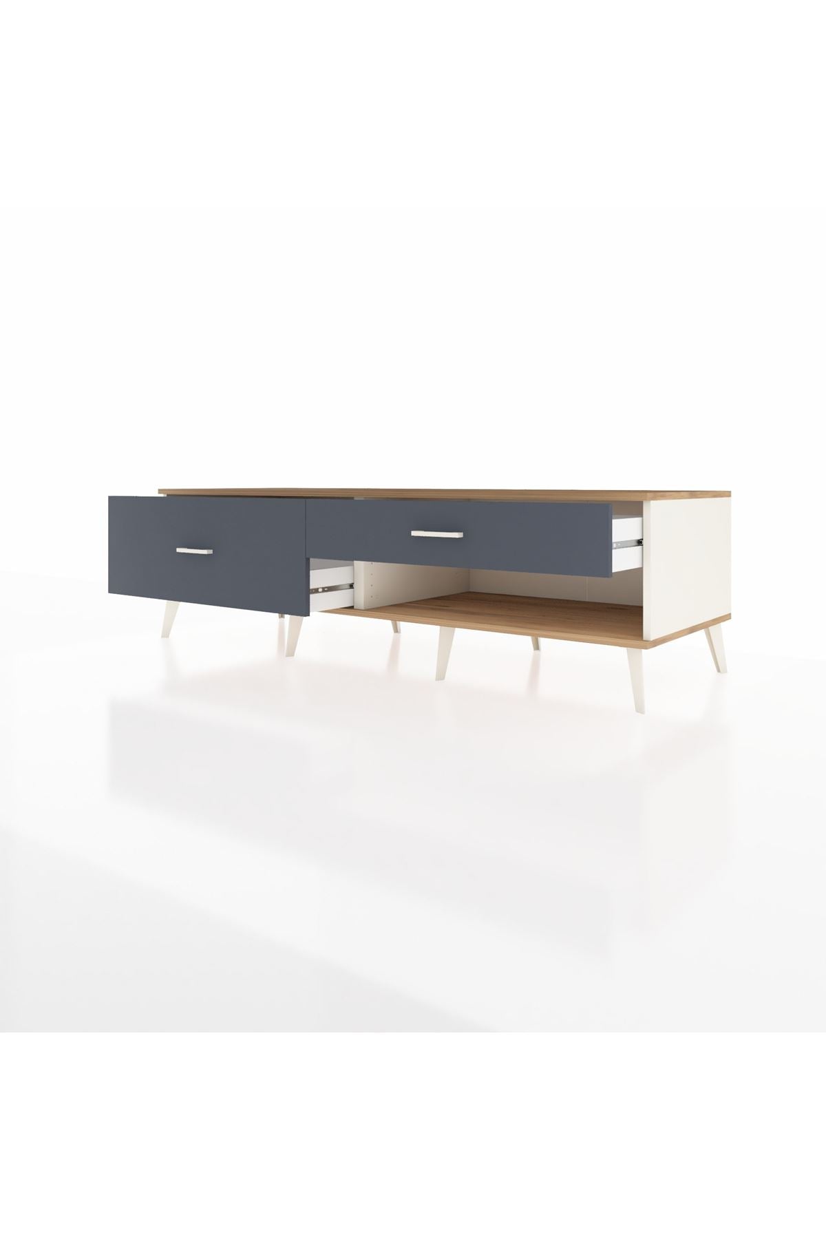 Kronos TV Ünitesi 2 Çekmeceli  176x59x51 Aytaşı-Çam/Antrasit