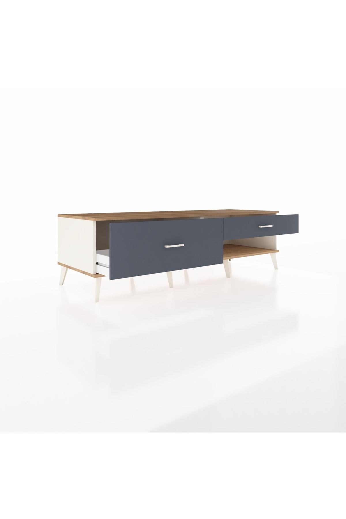 Kronos TV Ünitesi 2 Çekmeceli  176x59x51 Aytaşı-Çam/Antrasit