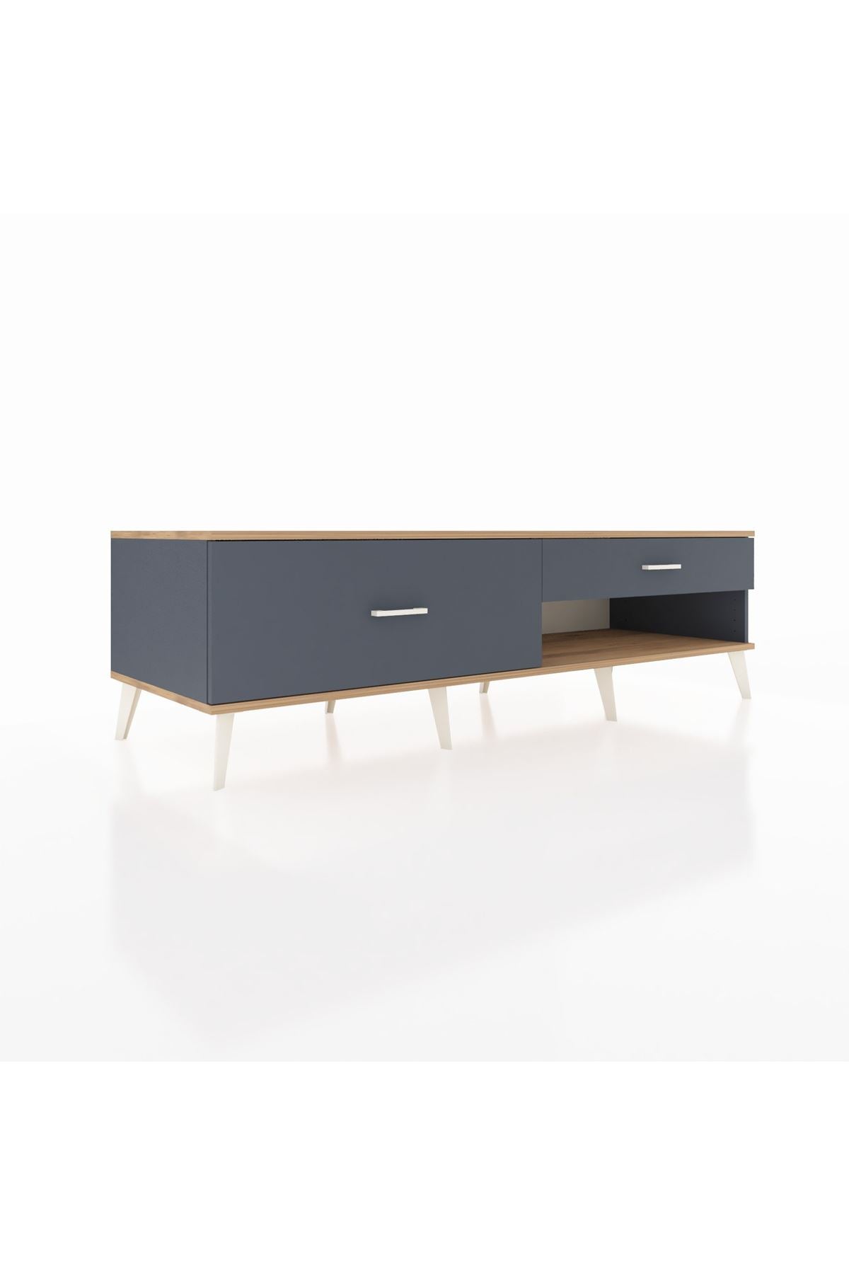 Kronos TV Ünitesi 2 Çekmeceli  176x59x51 Antrasit-Çam/Antrasit