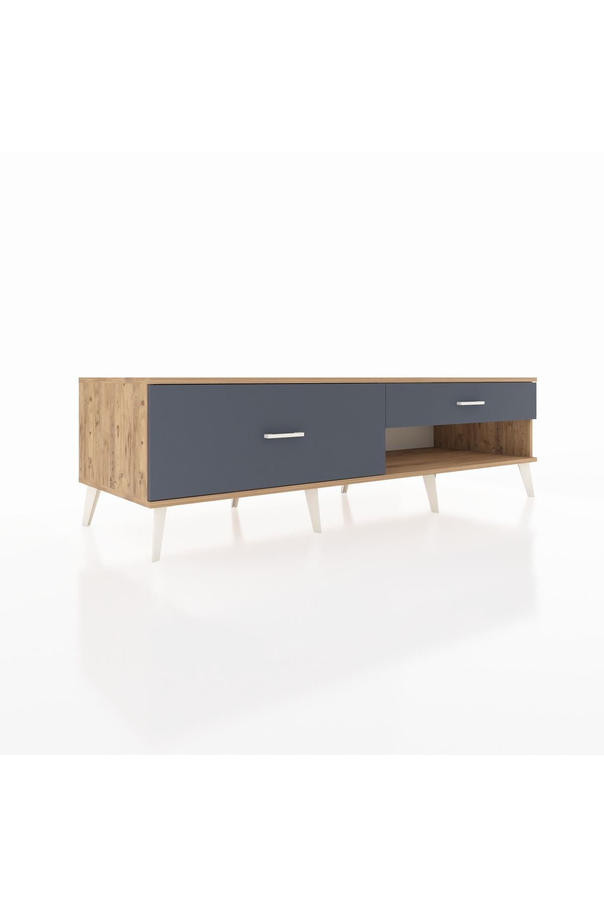 Kronos TV Ünitesi 2 Çekmeceli  176x59x51 Çam-Çam/Antrasit