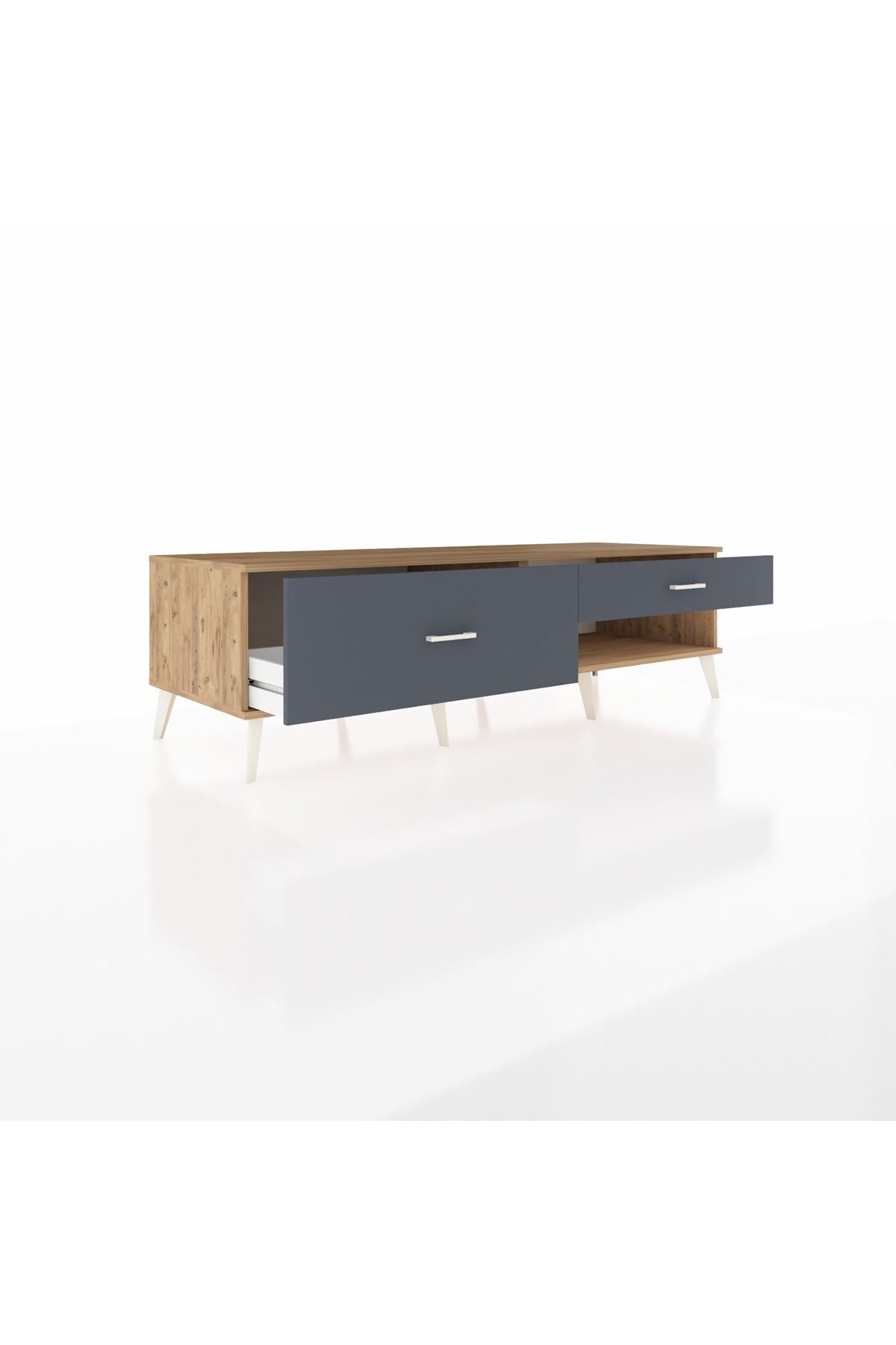Kronos TV Ünitesi 2 Çekmeceli  176x59x51 Çam-Çam/Antrasit