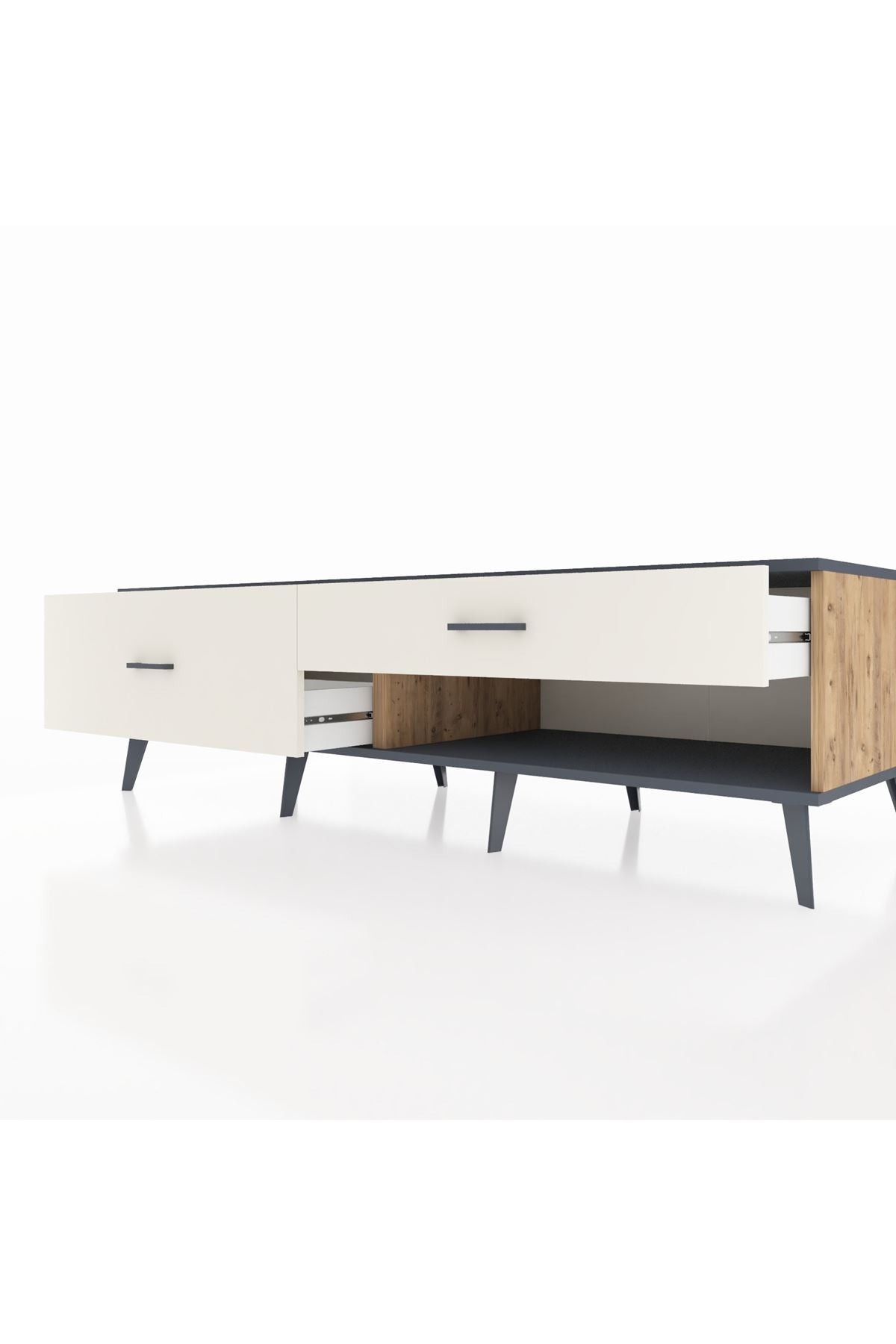 Kronos TV Ünitesi 2 Çekmeceli  176x59x51 Çam-Antrasit/Aytaşı
