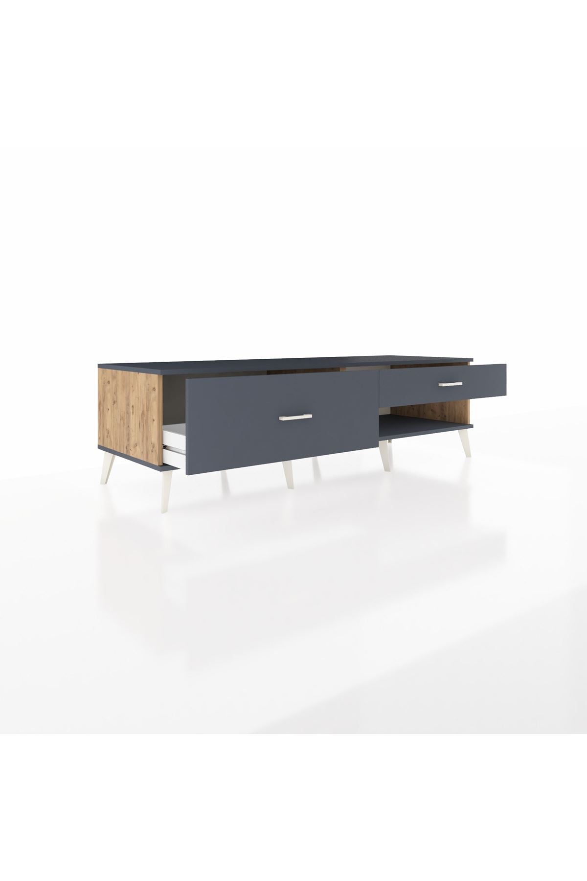Kronos TV Ünitesi 2 Çekmeceli  176x59x51 Çam-Antrasit/Antrasit