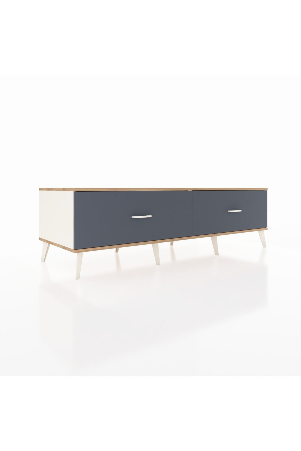 Kronos TV Ünitesi 2 Çekmeceli  176x59x51 Aytaşı-Çam/Antrasit