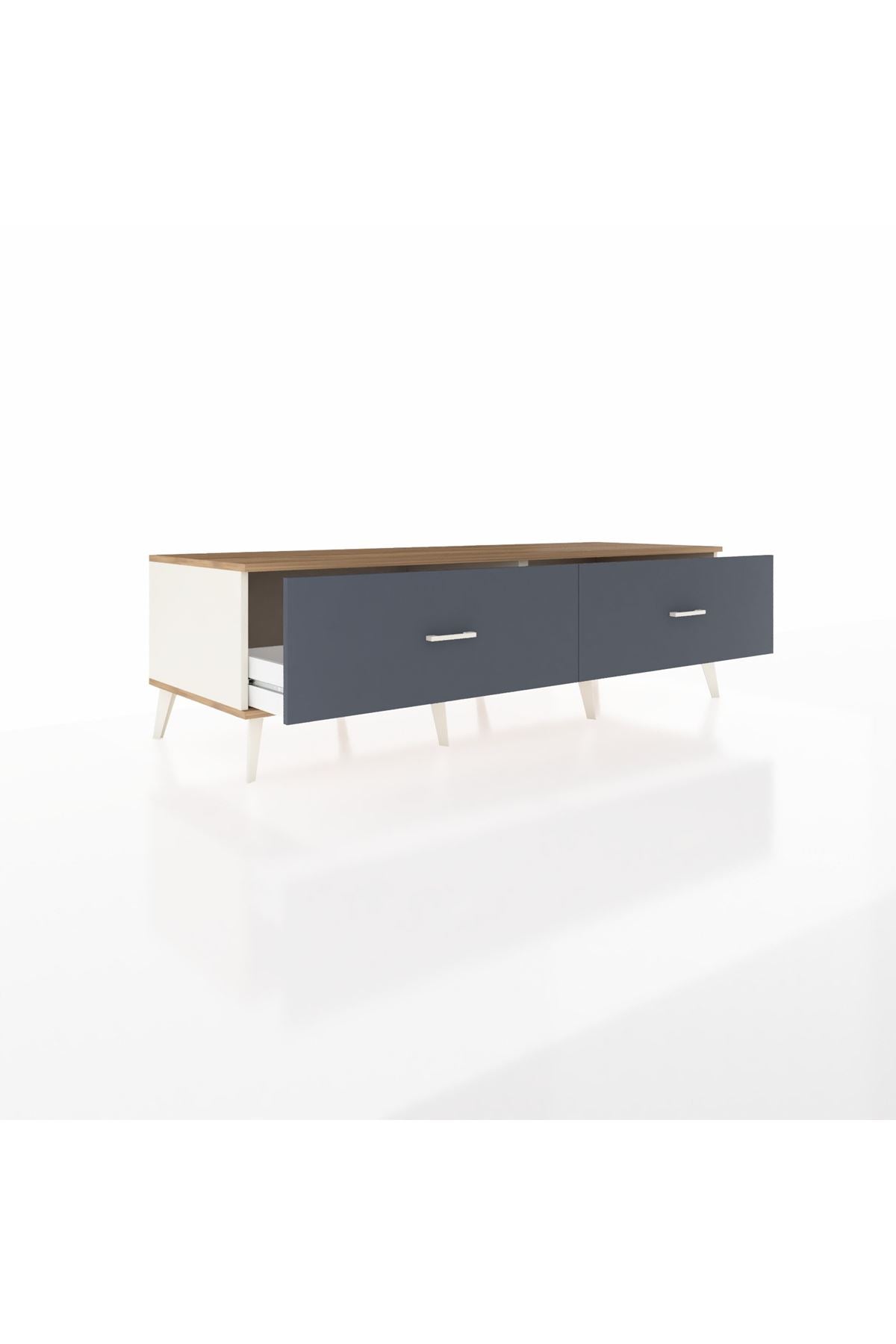 Kronos TV Ünitesi 2 Çekmeceli  176x59x51 Aytaşı-Çam/Antrasit