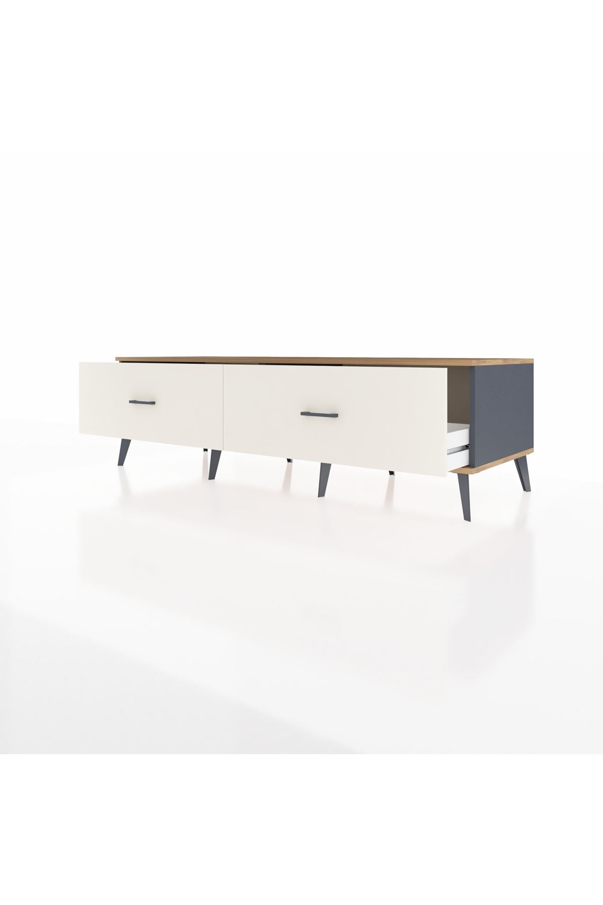 Kronos TV Ünitesi 2 Çekmeceli  176x59x51 Antrasit-Çam/Aytaşı