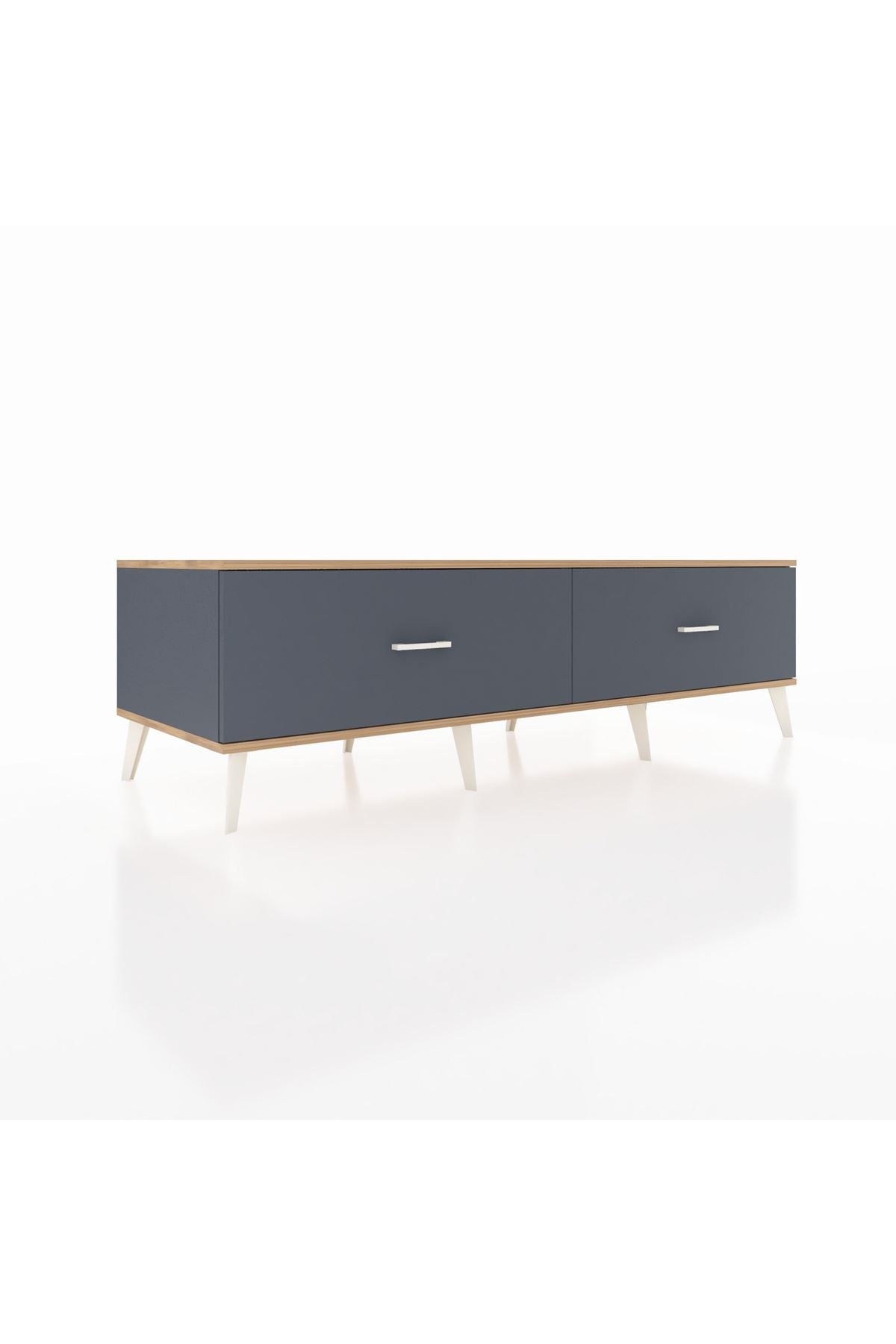 Kronos TV Ünitesi 2 Çekmeceli  176x59x51 Antrasit-Çam/Antrasit