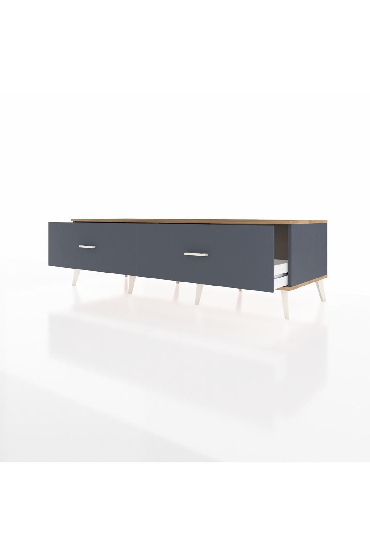Kronos TV Ünitesi 2 Çekmeceli  176x59x51 Antrasit-Çam/Antrasit