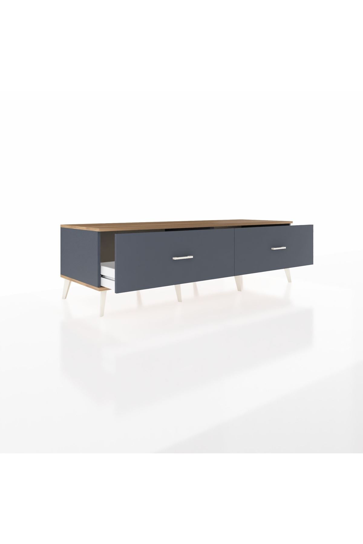 Kronos TV Ünitesi 2 Çekmeceli  176x59x51 Antrasit-Çam/Antrasit