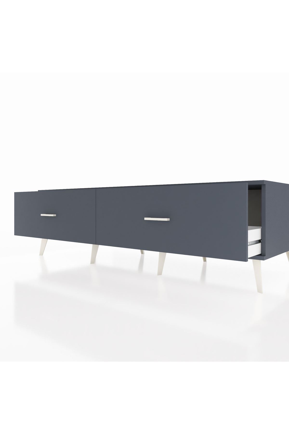 Kronos TV Ünitesi 2 Çekmeceli  176x59x51 Antrasit-Antrasit/Antrasit