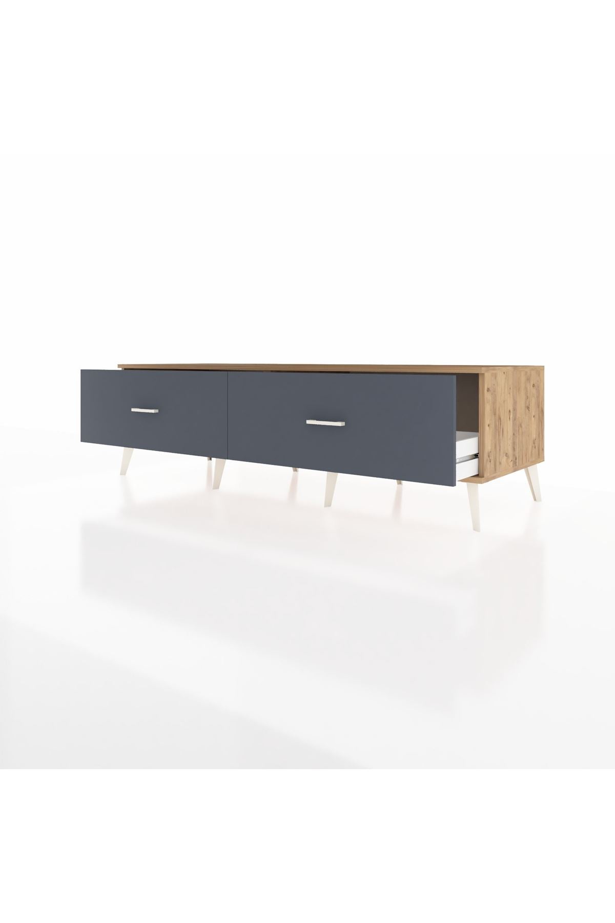 Kronos TV Ünitesi 2 Çekmeceli  176x59x51 Çam-Çam/Antrasit