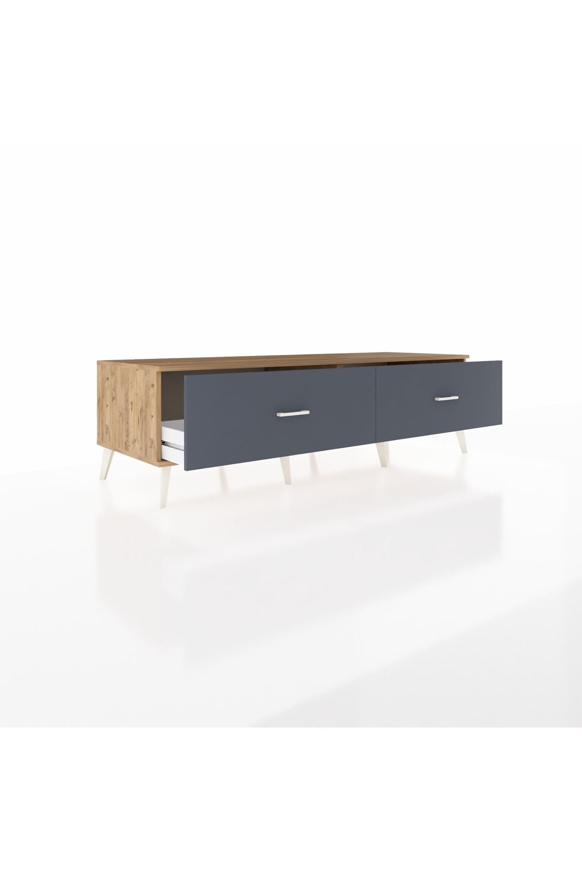 Kronos TV Ünitesi 2 Çekmeceli  176x59x51 Çam-Çam/Antrasit