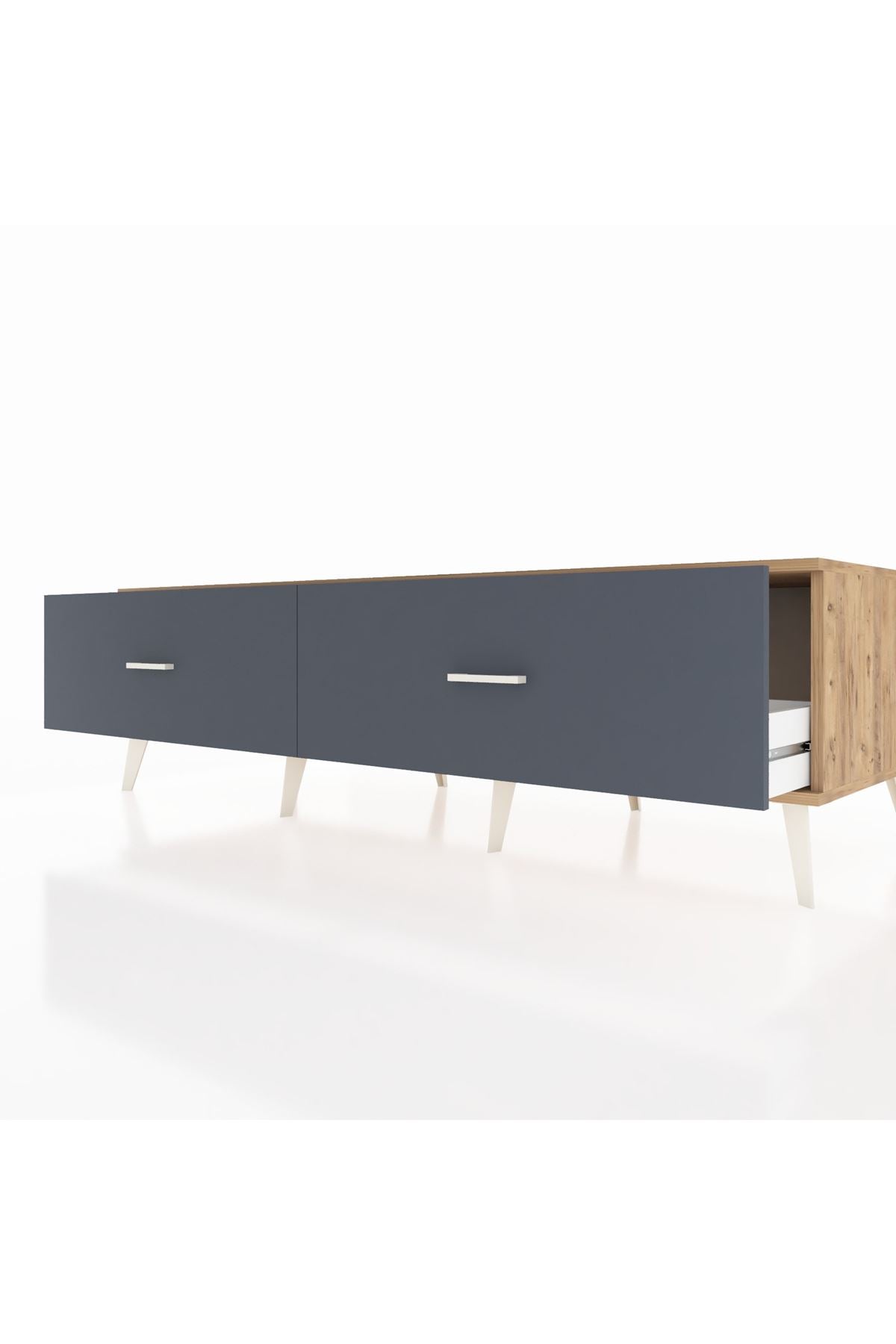 Kronos TV Ünitesi 2 Çekmeceli  176x59x51 Çam-Çam/Antrasit
