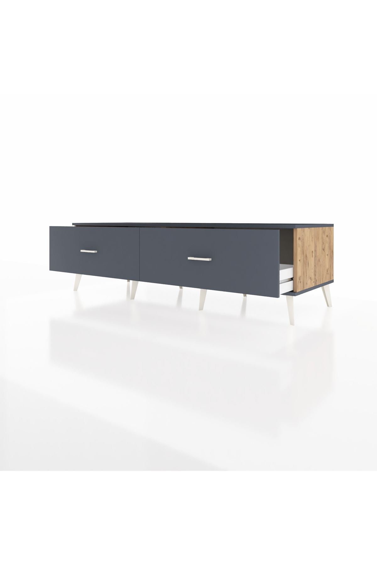 Kronos TV Ünitesi 2 Çekmeceli  176x59x51 Çam-Antrasit/Antrasit