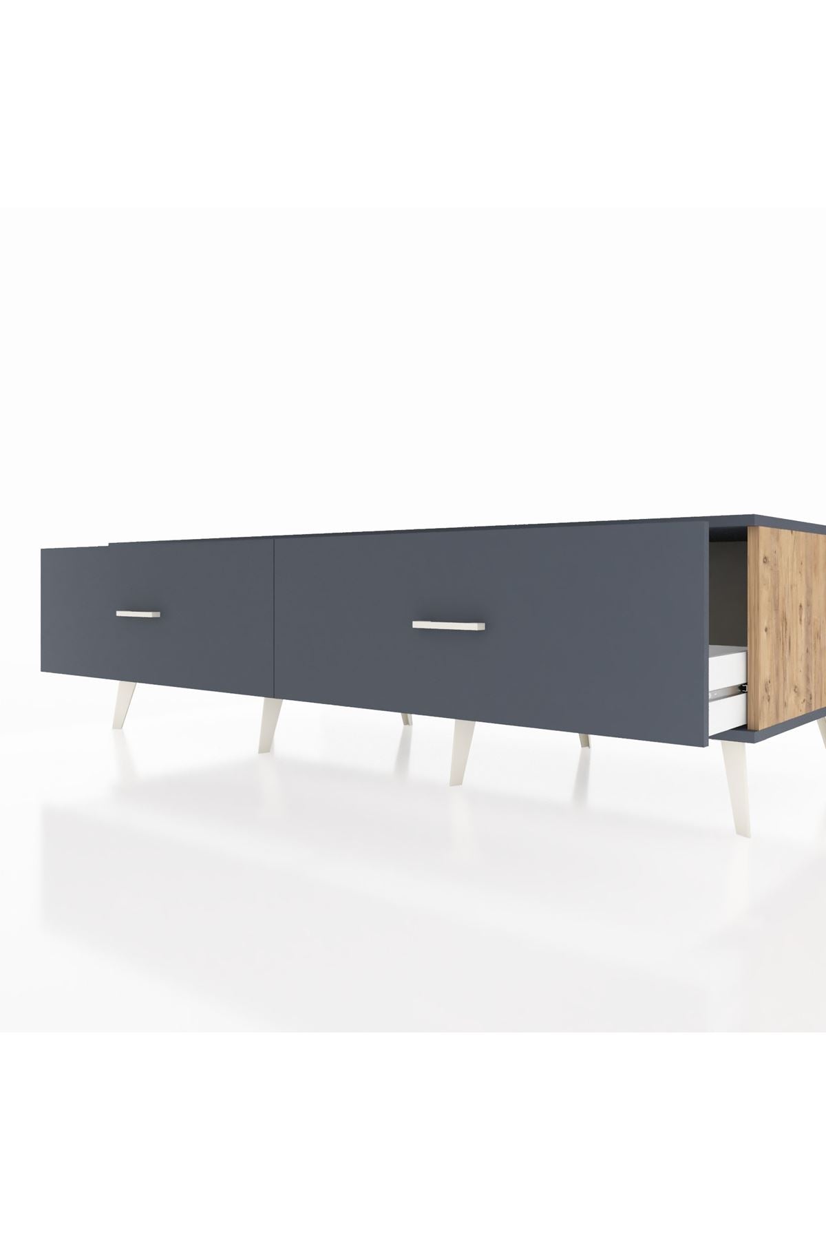 Kronos TV Ünitesi 2 Çekmeceli  176x59x51 Çam-Antrasit/Antrasit